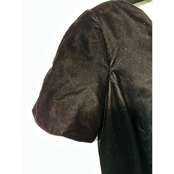 VTG Santa Fe Dark‎ Purple Velvet Sleeveless Dress Size 4 Scolloped Neckline - Picture 6 of 15